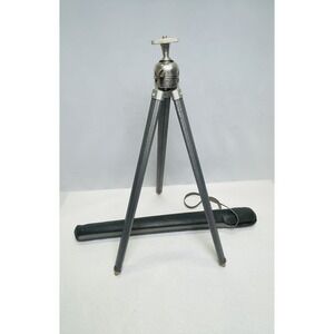 Bilora Stabilo 1114 Vtg Tripod with Ball Head With Leather Case Extends To 31"